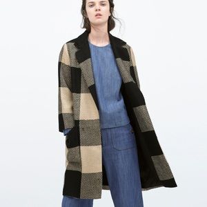 Zara Checkered Coat NWT